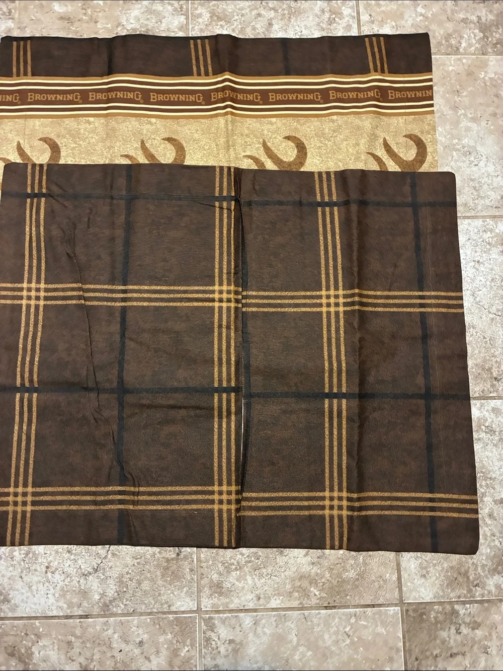 Browning Brown and Tan Deer Logo Decorative Pillow Covers Set of 2